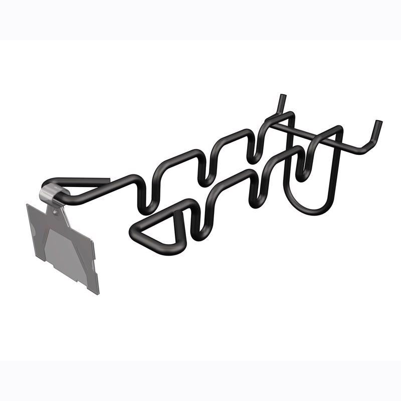 5 in. Black Metal Trowel Hook Peg Hook with Bin Tag Holder 5 pk