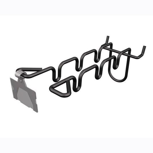 5 in. Black Metal Trowel Hook Peg Hook with Bin Tag Holder 5 pk