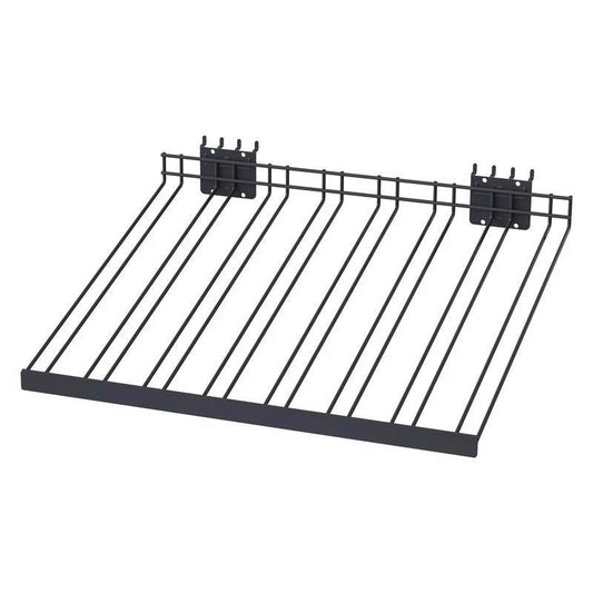 3 in. H X 22 in. W X 18 in. D Black Metal Sprinkler Head Shelf Pegboard Display