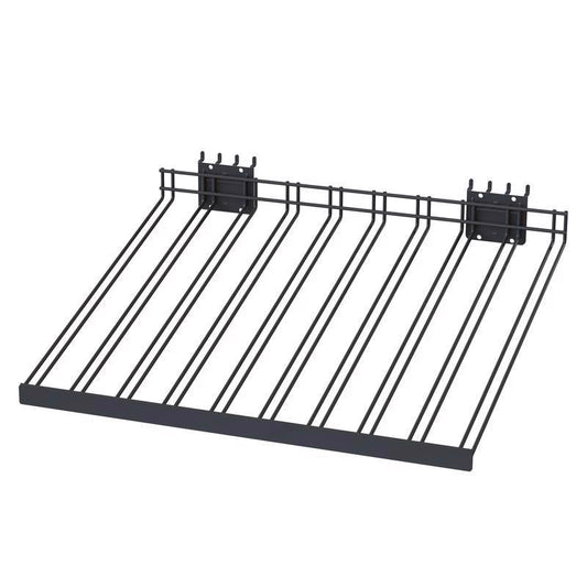 3 in. H X 22 in. W X 18 in. D Black Metal Sprinkler head Shelf Pegboard Display