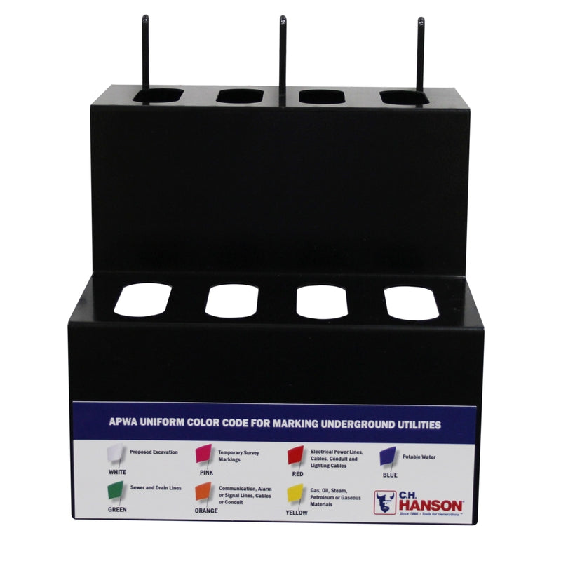 14 in. H X 11 in. W X 11 in. D Black Metal Stake Flag Holder Rack