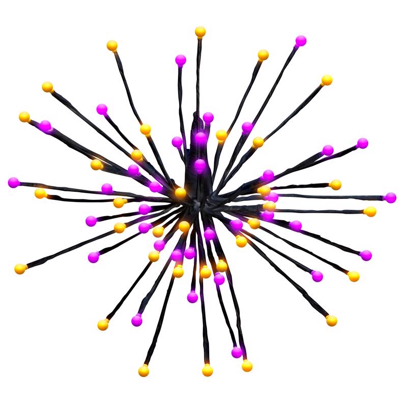 Celebrations Halloween Orange/Purple 80 ct 16 in. LED Prelit Blast Yard Decor