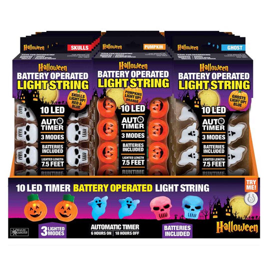 Magic Seasons Assorted 0 in. LED Spooky Light String Halloween Decor
