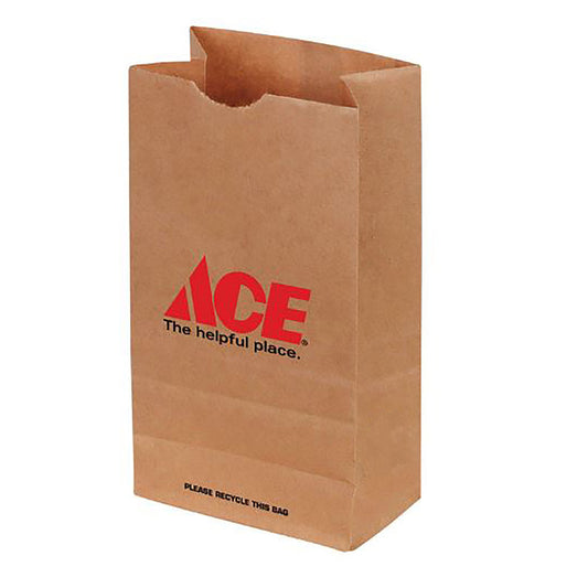 Recycled Paper Brown Shopping Bag 400 pk 10.93 in. H X 3.43 in. W X 5.25 in. L