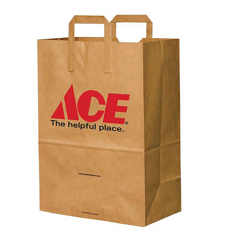 Recycled Paper Brown Shopping Bag with Handles 300 pk 17 in. H X 7 in. W X 12 in. L