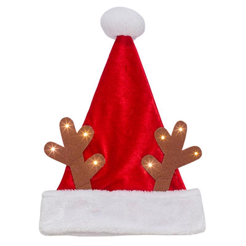 Dyno 17 in. Light-Up Antlers Santa Hat 1 pk