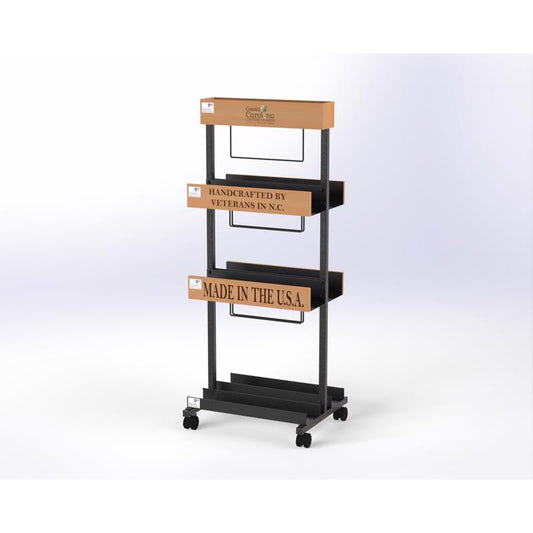 52 in. H X 20 in. W X 17.5 in. D Black Metal Cutting Board Display