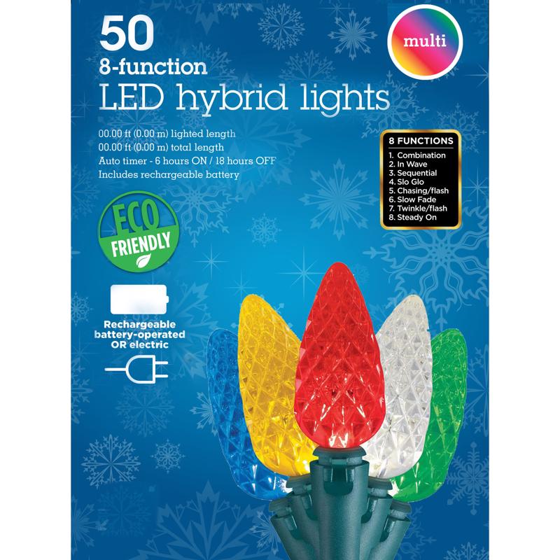 Celebrations LED C6 Multicolored 50 ct String Christmas Lights 16.3 ft.