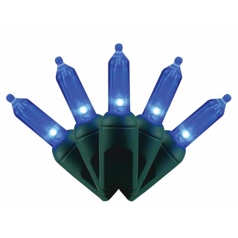 Celebrations Platinum LED T5 Blue 50 ct String Christmas Lights 25 ft.