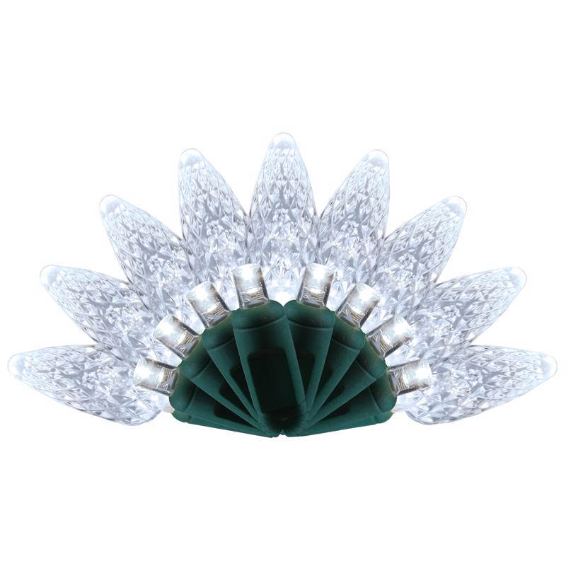 Celebrations Platinum LED C6 Pure White Duet 50 ct String Christmas Lights 25 ft.