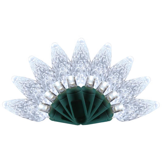 Celebrations Platinum LED C6 Pure White Duet 50 ct String Christmas Lights 25 ft.