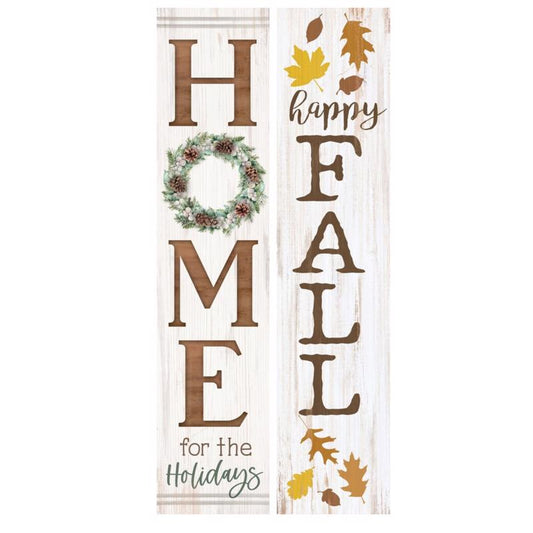 P Graham Dunn Assorted Home For The Holliday/Happy Fall Porch Sign 43.75 in.