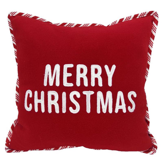 Celebrations Home Red/White Merry Christmas Pillow 5 in.