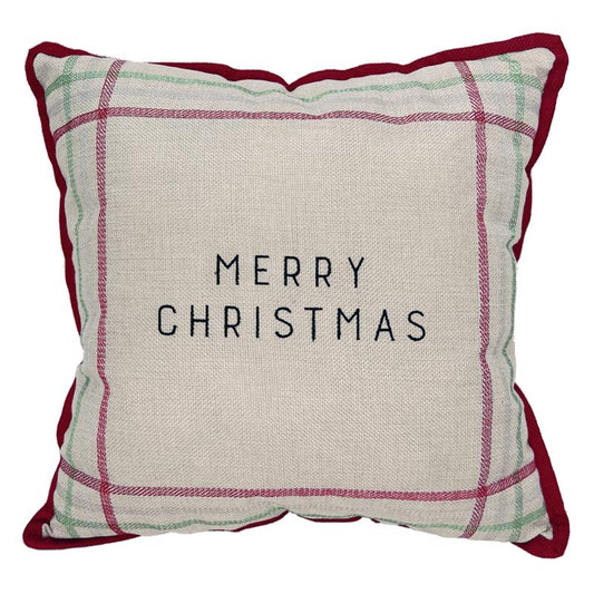 Celebrations Home Multicolored Winter Woodland Striped Merry Christmas Pillow 5 in.