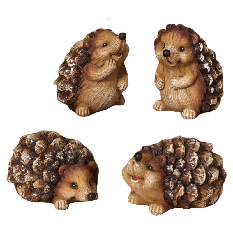 Gerson Assorted Hedgehog with Glitter Figurine 2.5 in.