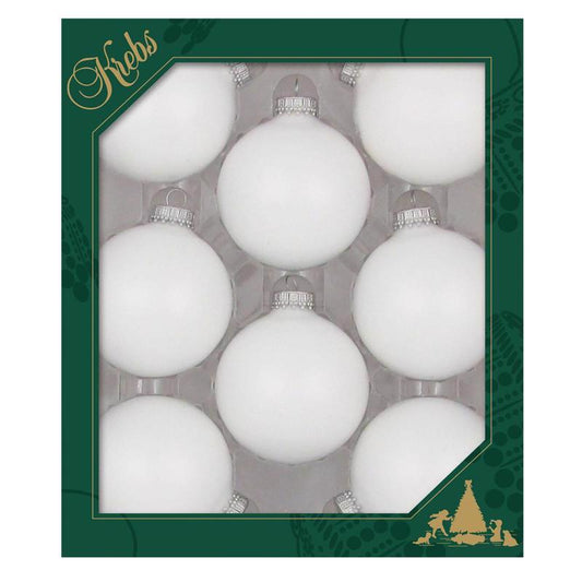 Christmas by Krebs Classic White Velvet Ball Ornaments 3 in.