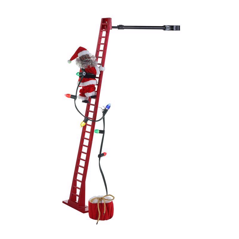 Mr. Christmas LED Super Climbing African American Santa Animated Decor 43 in.