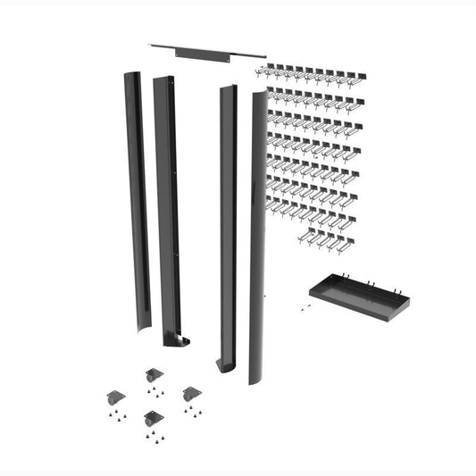 64 in. H X 5.5 in. W X 10 in. D Black Metal Expansion Kit 4-Sided Battery Rack