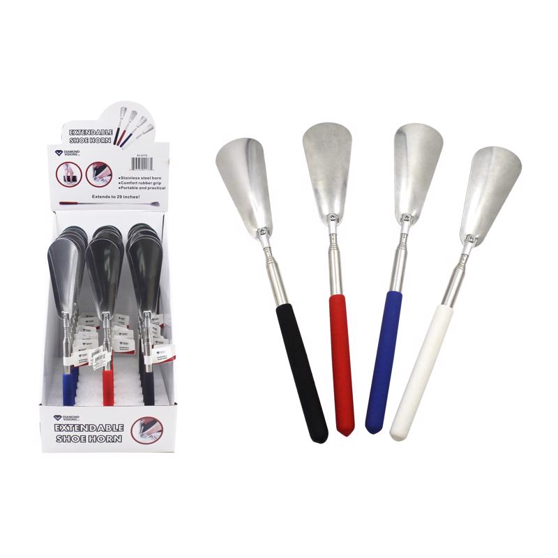 Diamond Visions Extendable Shoehorn Rubber/Stainless Steel 1 pk