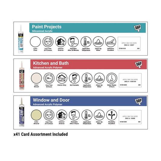 12 in. H X 3 in. W Caulk POP Card 1 Kit each