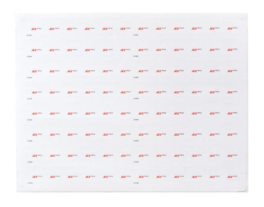 Laser Printer Adhesive Backed White Bin Tag Labels - Sheet