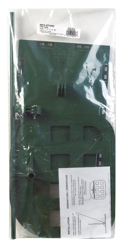 Green Plastic Pallet Sign Holder 18 in. H X 7 in. W X 11 in. L