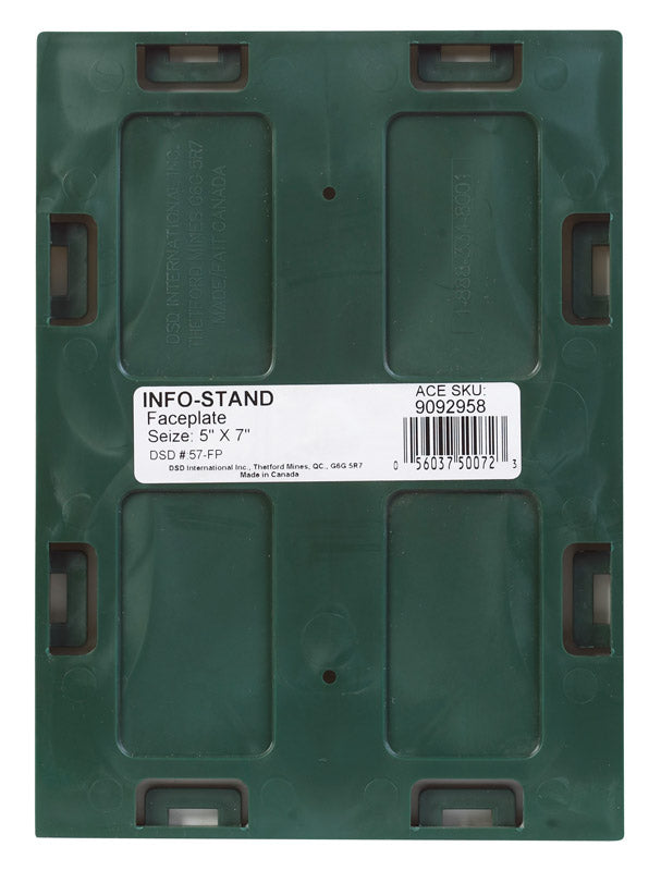 Green Plastic Pallet Sign Base 5 in. H X 7 in. L