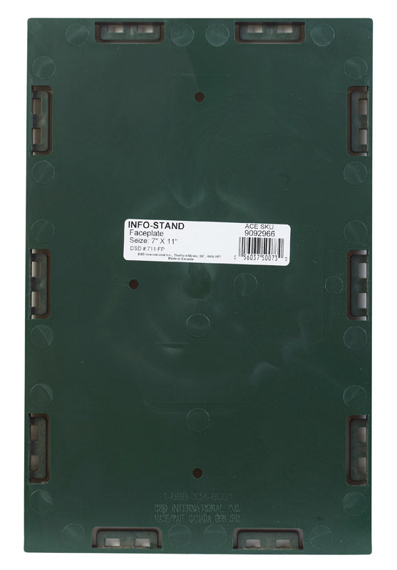 Green Plastic Pallet Faceplate 7 in. H X 11 in. L