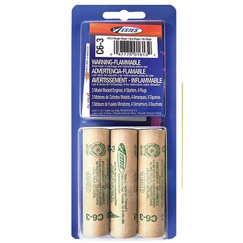Estes Model Rocket Engines 3 pc