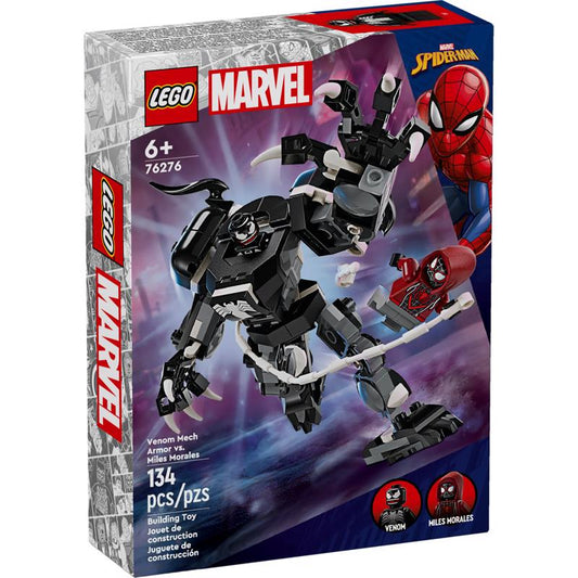 LEGO Super Heroes Marvel Venom Mech Armor vs. Miles Morales Building Set Multicolor 134 pc
