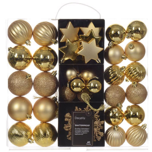 Decoris Gold Assorted Ornaments