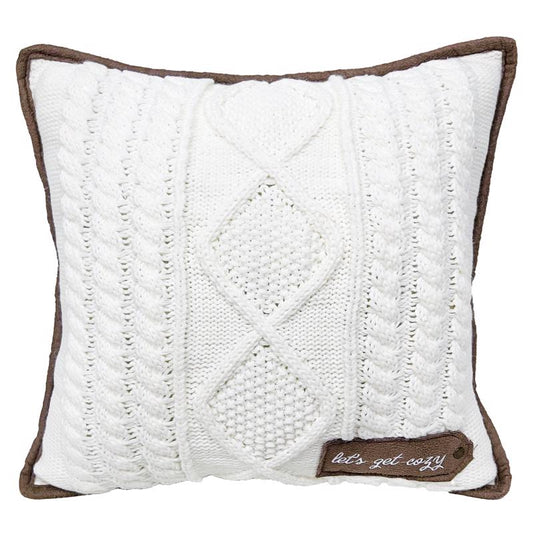 Celebrations Home Brown/White Cozy Knit Pillow 16 in.