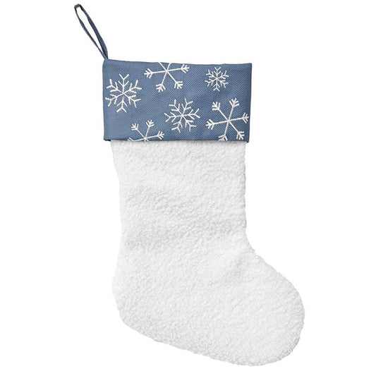 Celebrations Home Blue/White Snowflake Christmas Stocking 20 in.