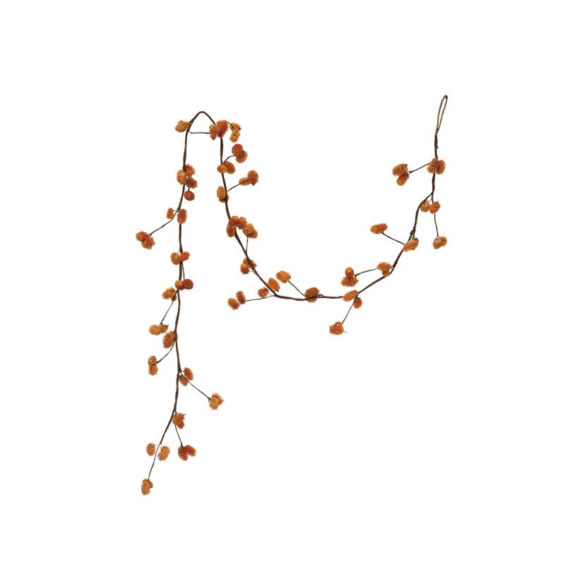 Creative Co-Op Orange Dried Globe Thistle Garland