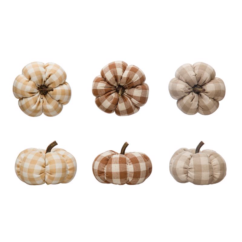 Creative Co-Op 3 in. Fabric Pumpkin Halloween Decor