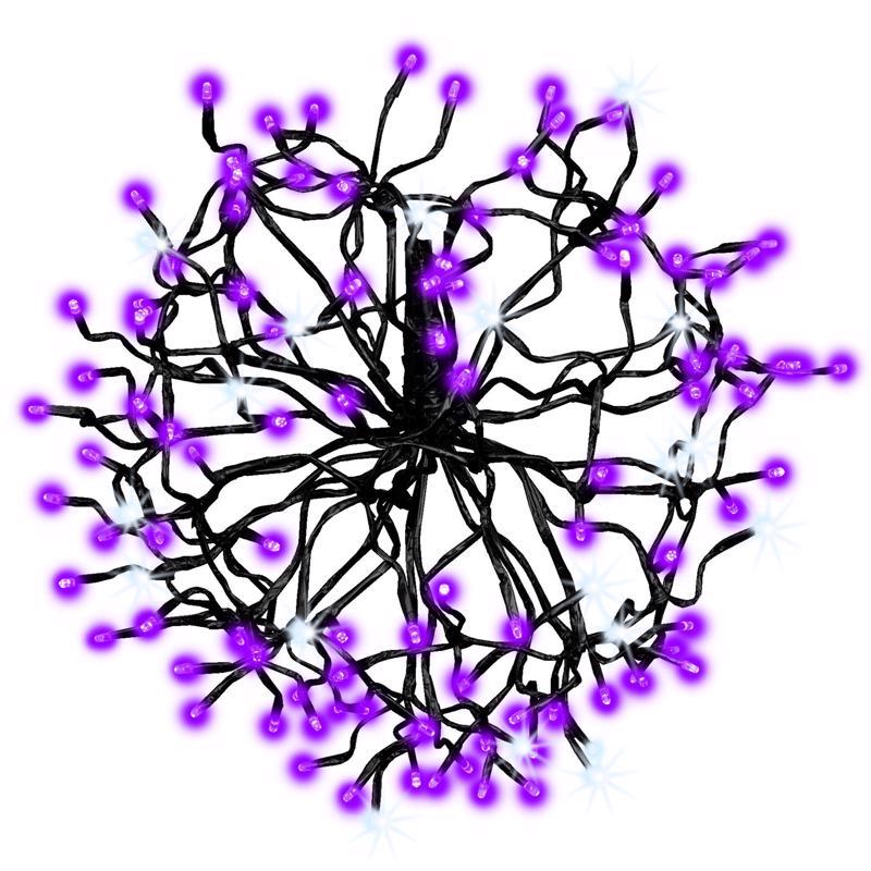 Celebrations Purple 128 ct 20 in. LED Prelit Sphere Hanging Decor