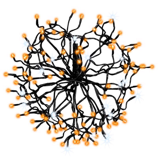 Celebrations Orange 128 ct 20 in. LED Prelit Sphere Hanging Decor