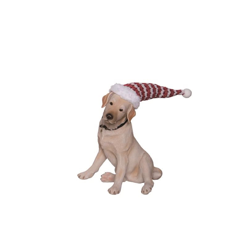 Transpac Multicolored Holiday Puppy Figurine 9 in.