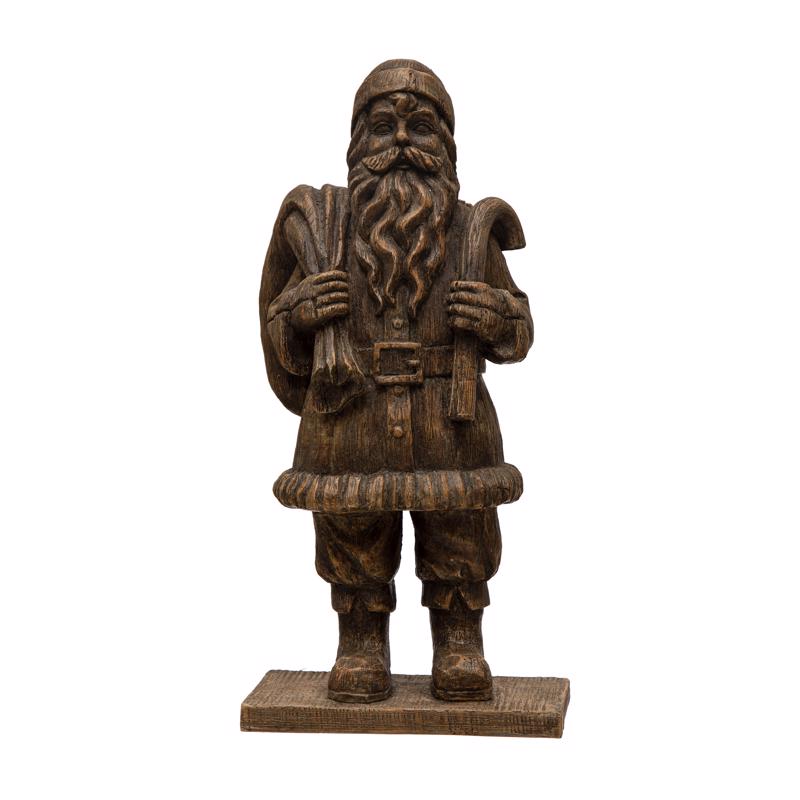 Creative Co-Op Brown Santa Table Decor 14 in.