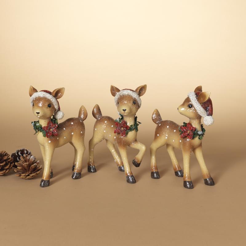 Gerson Brown Holiday Deer Figurine 8 in.