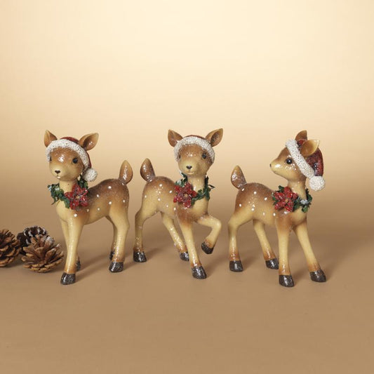 Gerson Brown Holiday Deer Figurine 8 in.