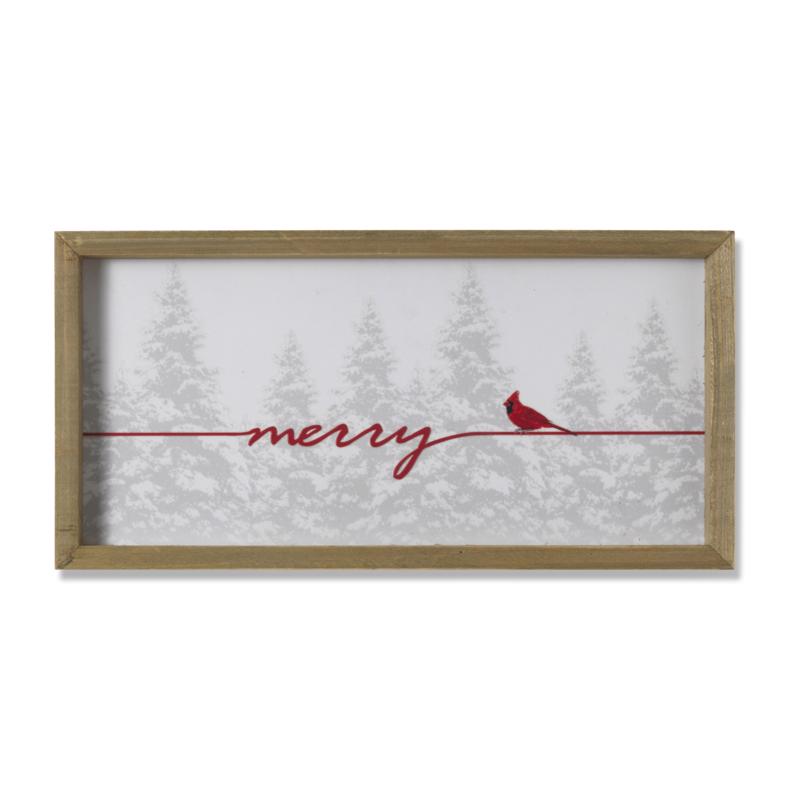 Gerson White Holiday Cardinal Wall Sign