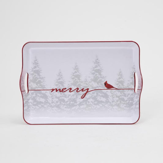Gerson White Merry Cardinal Tray