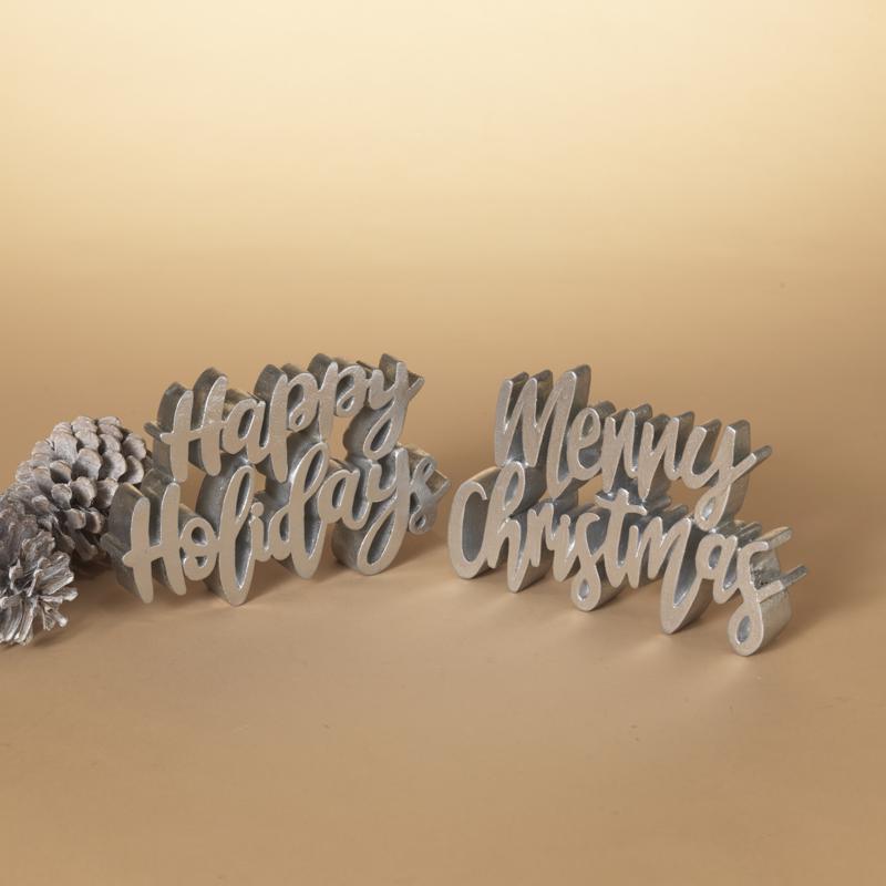 Gerson Silver Assorted Holiday Sign