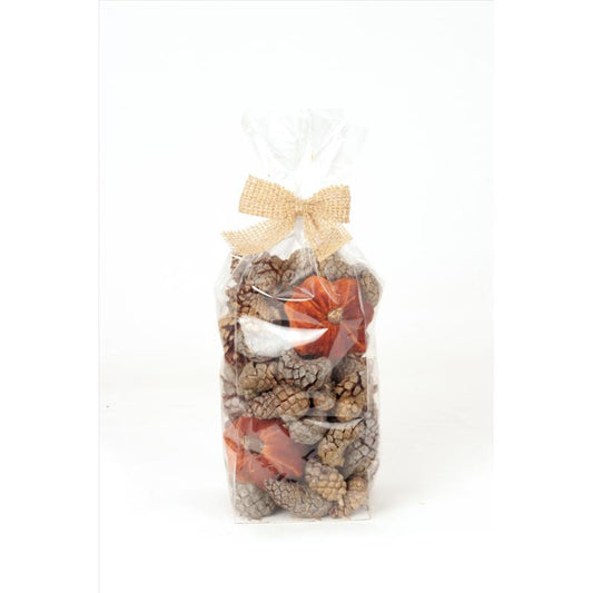 Second Nature Pinecones and Velvet Orange Pumpkins Halloween Decor