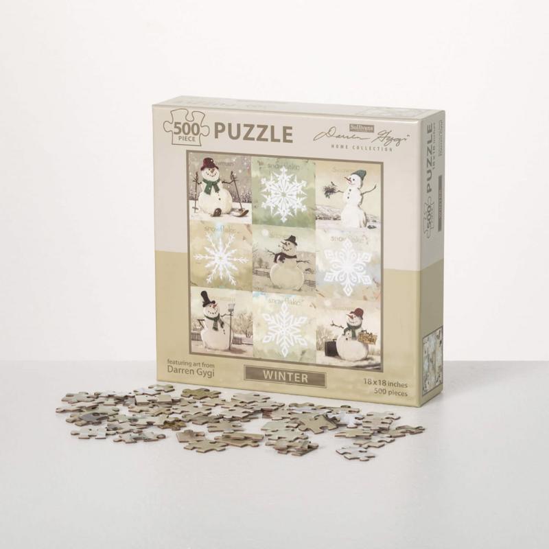 Sullivans Darren Gygi Winter Snowman/Snowflake Puzzle Mult-colored 500 pc
