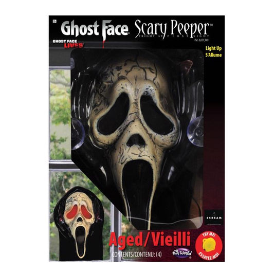 Fun World 12 in. Ghost Face Halloween Decor