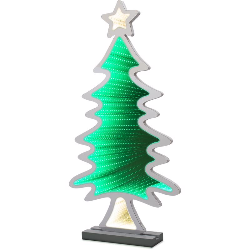 Celebrations LED Warm White & Green Tree Animated Decor 23.62 in.