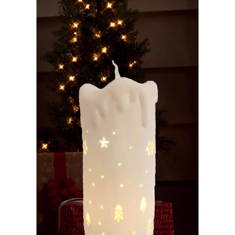 Sienna LED Cream Candle Table Decor 7.5 in.