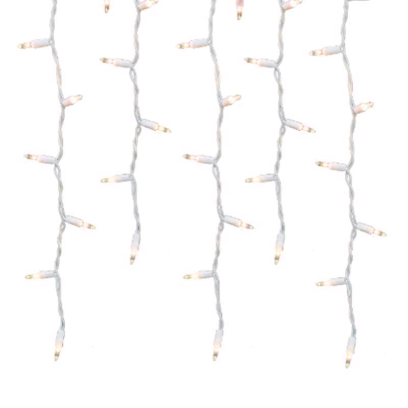 Celebrations Classic LED T5 Pure White 100 ct Icicle Christmas Lights 6 ft.